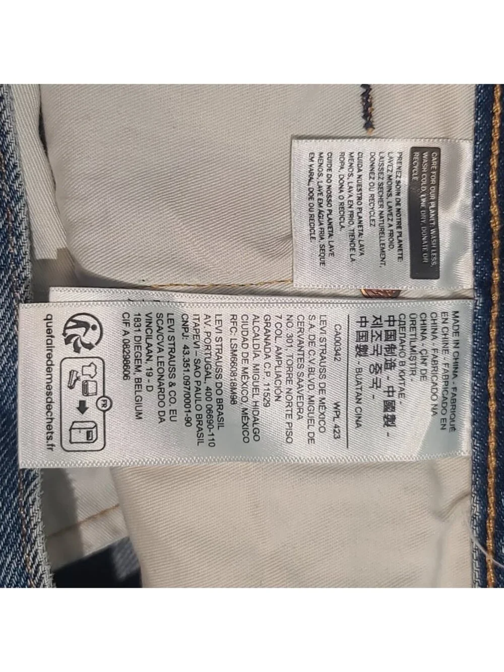 Levi's 501 93' Series Men's Patchwork Straight Jeans Blue Size 33 x 32 EUC